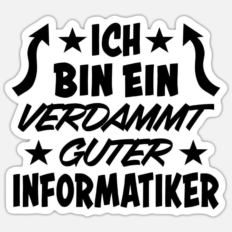 Informatiker Lustig Spruch Programmierer Geschenk Sticker Größe S (10 x 10 cm)