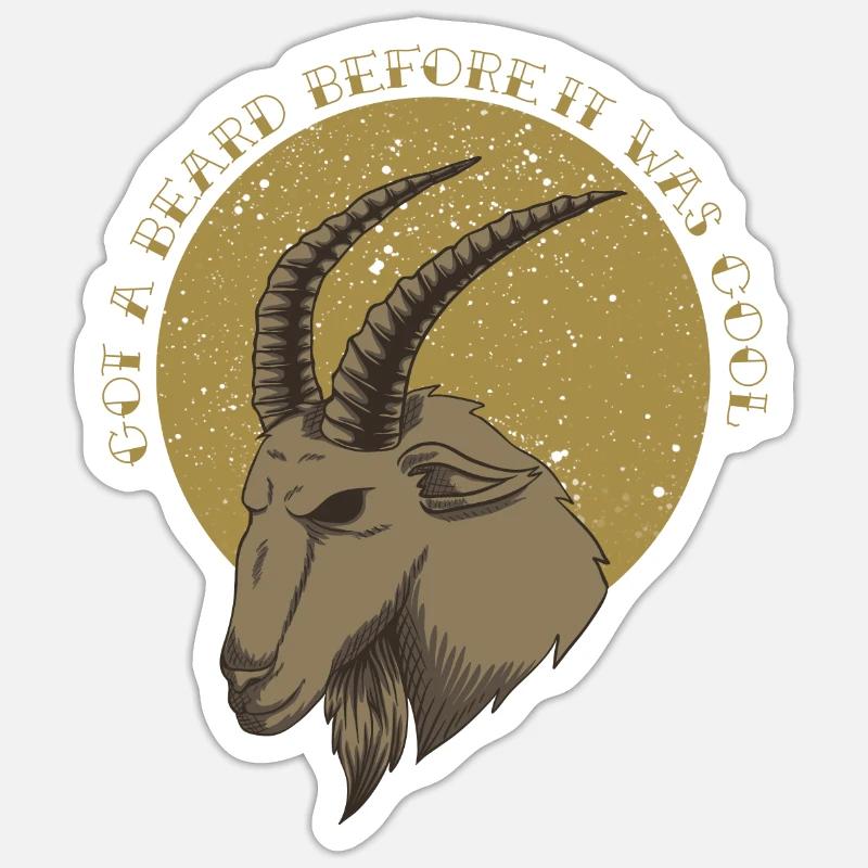 Ich hatte schon einen Bart bevor es cool wurde Sticker Größe S (10 x 10 cm)