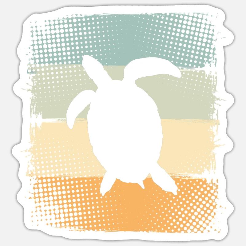 Tortue - Sticker taille S (10 x 10 cm) - blanc mat