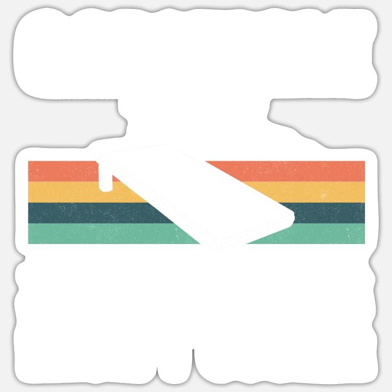 Cornhole Papa Père Cornhole - Sticker taille S (10 x 10 cm) - blanc mat