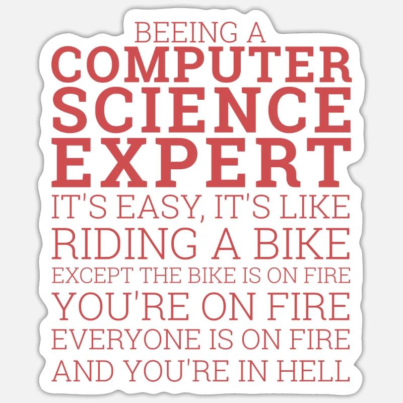 "Computer Science Expert Bike | Informatik" Sticker Größe S (10 x 10 cm)