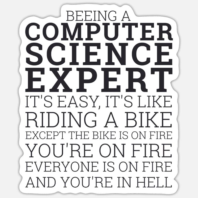 "Computer Science Expert Bike | Computer Science" - Sticker size S (10 x 10 cm) - white matte