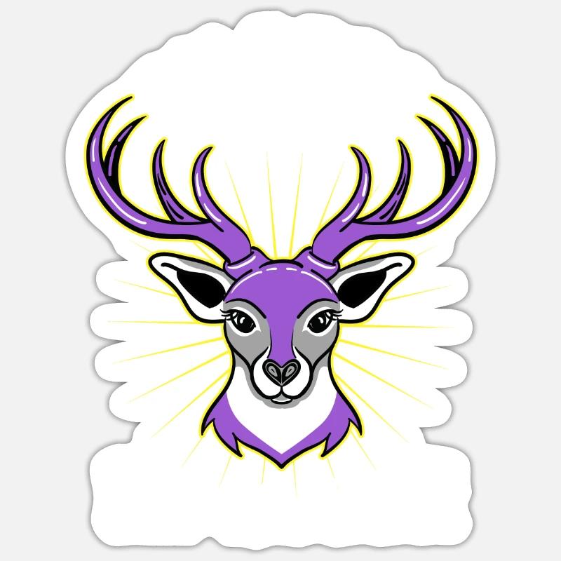 Oh Deer Im Queer Nonbinary Pride Sticker Größe S (10 x 10 cm)