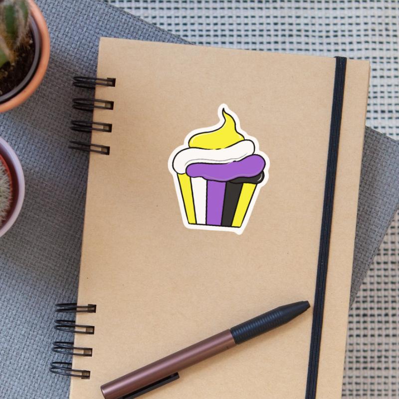Nonbinary Cupcake Nonbinary Pride Sticker size S (10 x 10 cm)