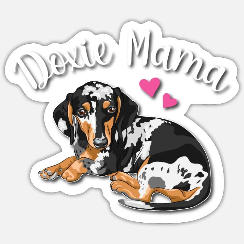 Dapple Dachshund - Sticker size S (10 x 10 cm) - white matte