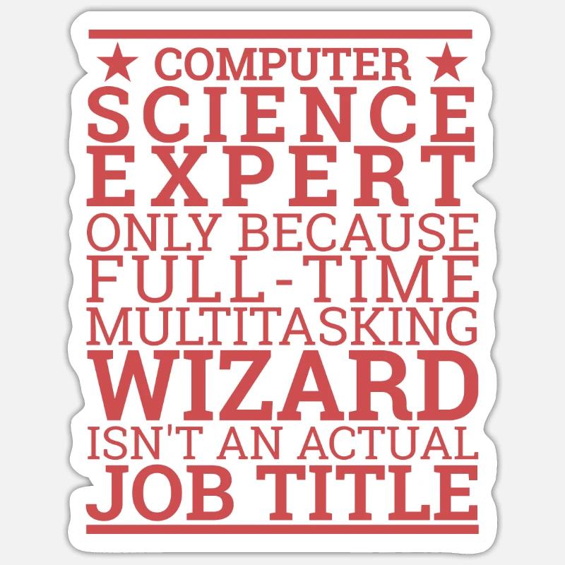 "Computer Science Expert Wizard | Informatik" Sticker Größe S (10 x 10 cm)