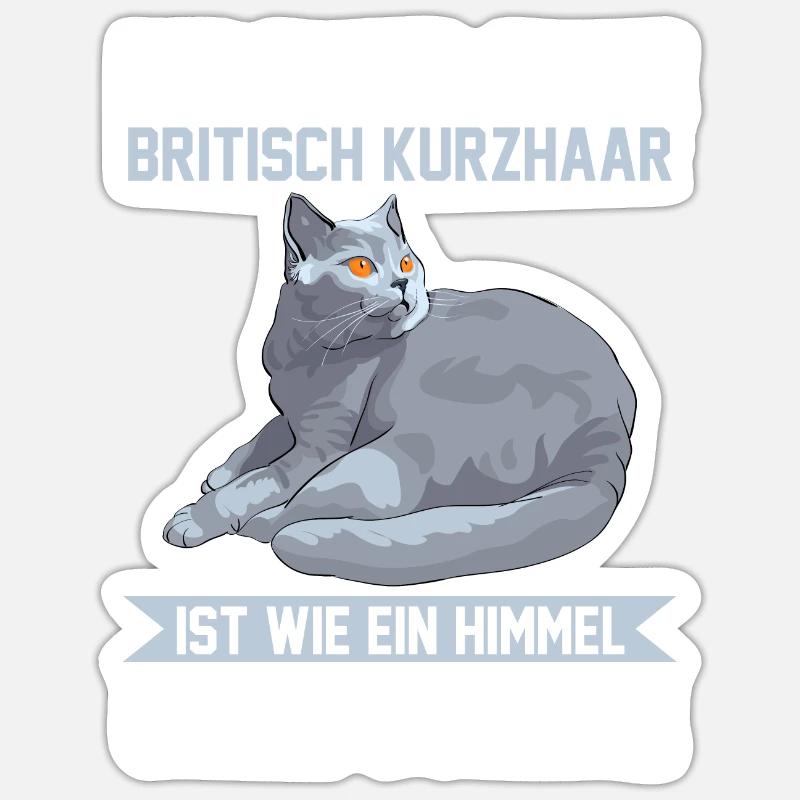 Britisch Kurzhaar Katzen - Sticker Größe S (10 x 10 cm) - Mattweiß