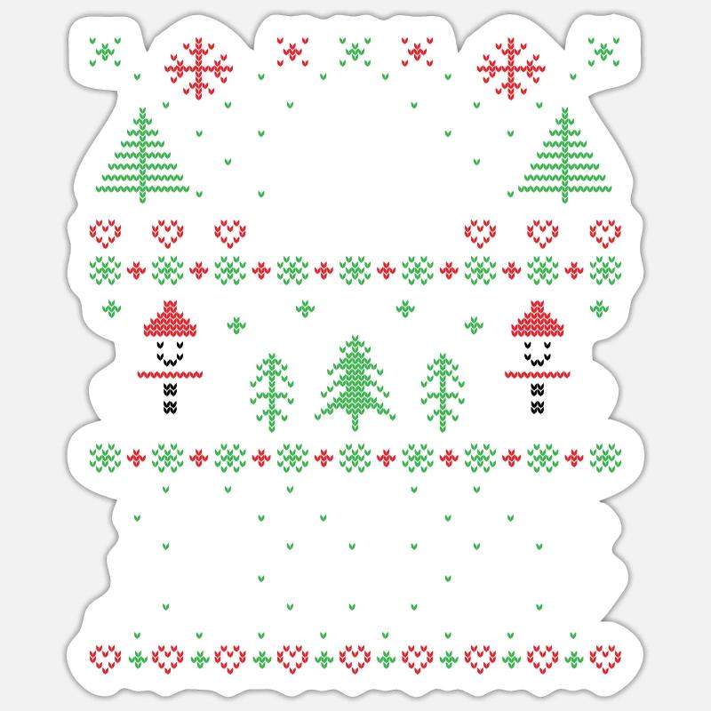 Joy Deer hässlicher Weihnachtspullover Sticker Größe S (10 x 10 cm)