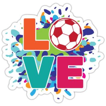 Football - Sticker taille S (10 x 10 cm) - blanc mat - Devant