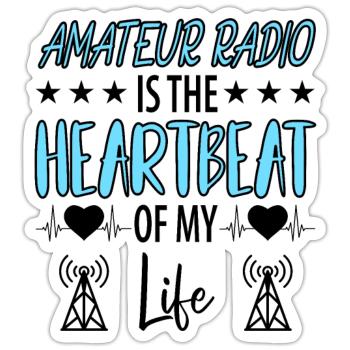 Amateur Radio Radio Radio Radio Radio Amateur Vintage - Sticker taille S (10 x 10 cm) - blanc mat - Devant