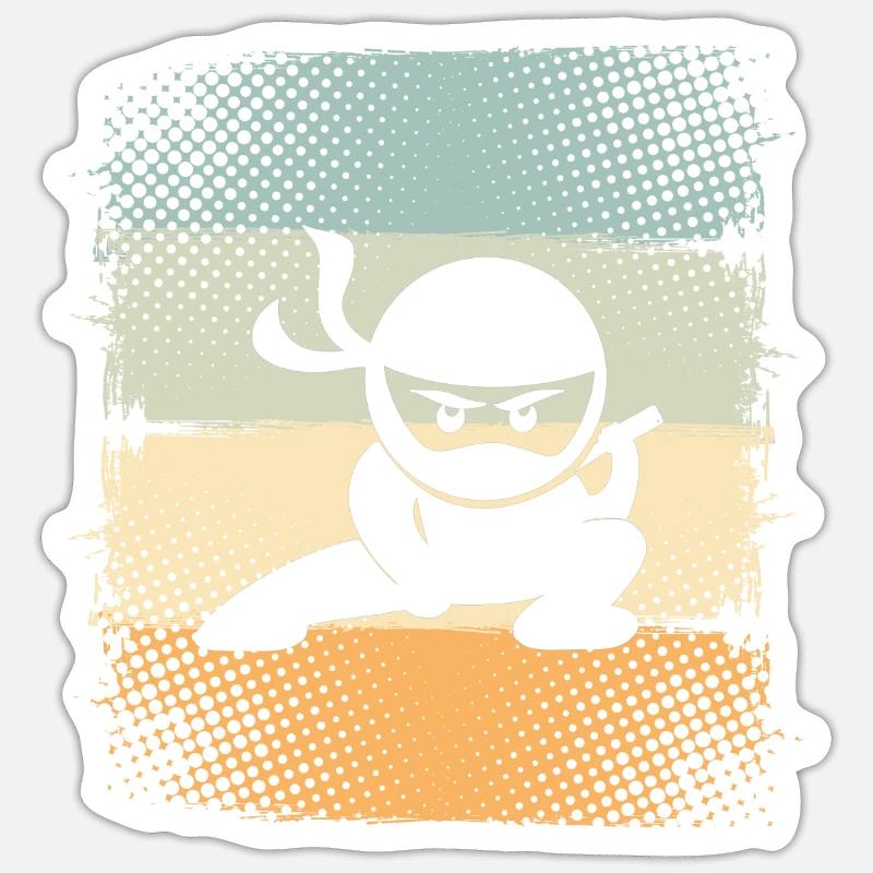 Ninja - Sticker Größe S (10 x 10 cm) - Mattweiß