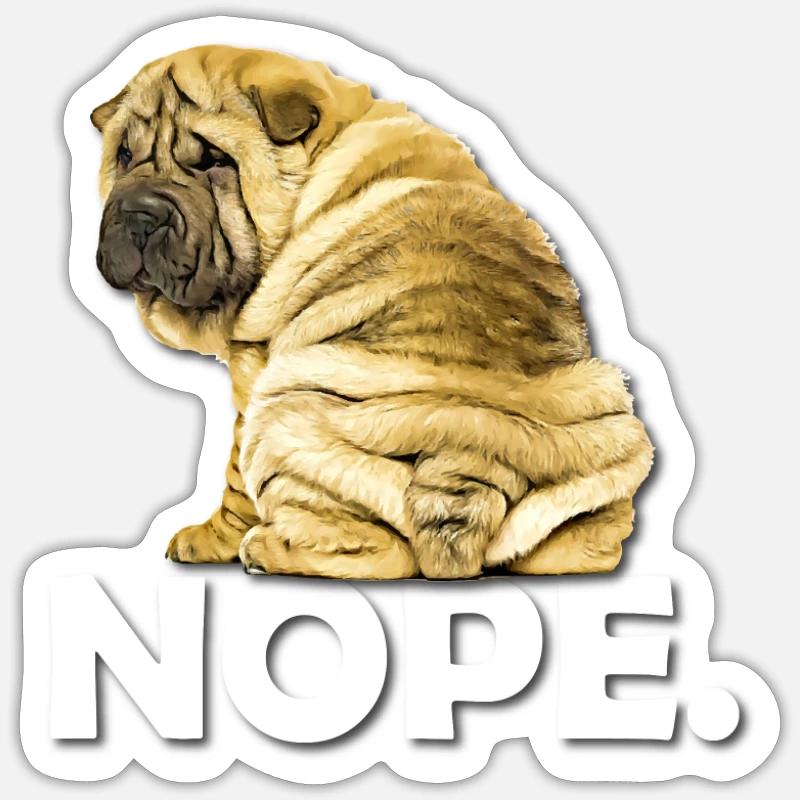 Shar Pei - Sticker size S (10 x 10 cm) - white matte
