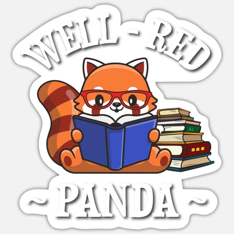 Petit panda - Sticker taille S (10 x 10 cm) - blanc mat