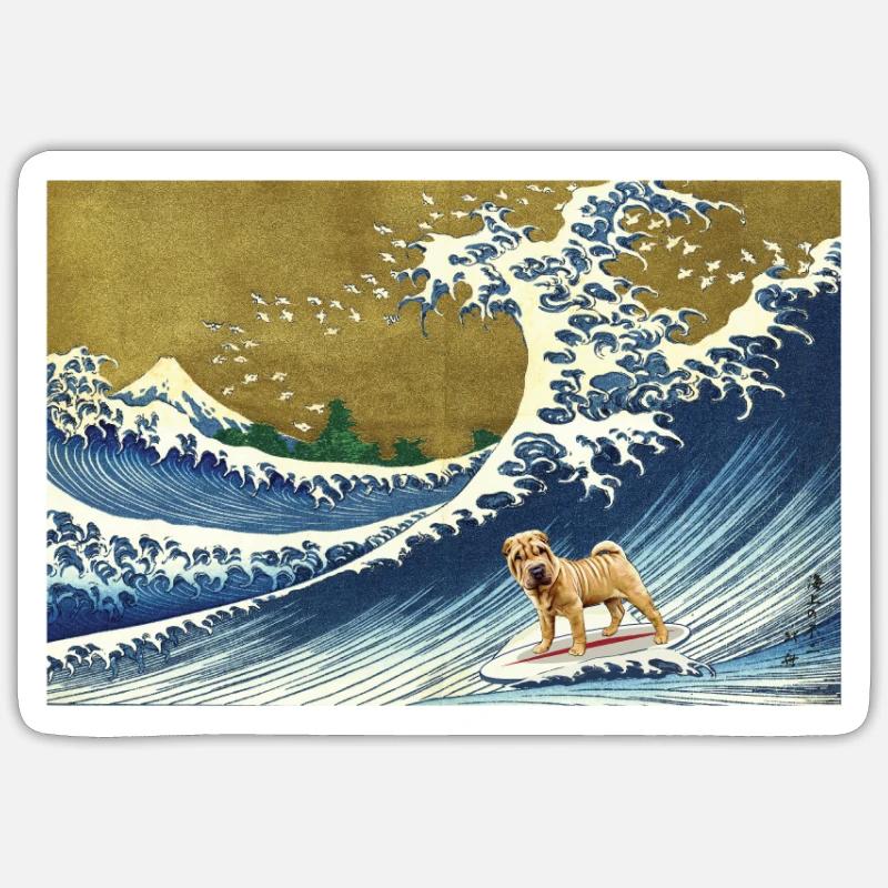 Shar Pei - Sticker taille S (10 x 10 cm) - blanc mat