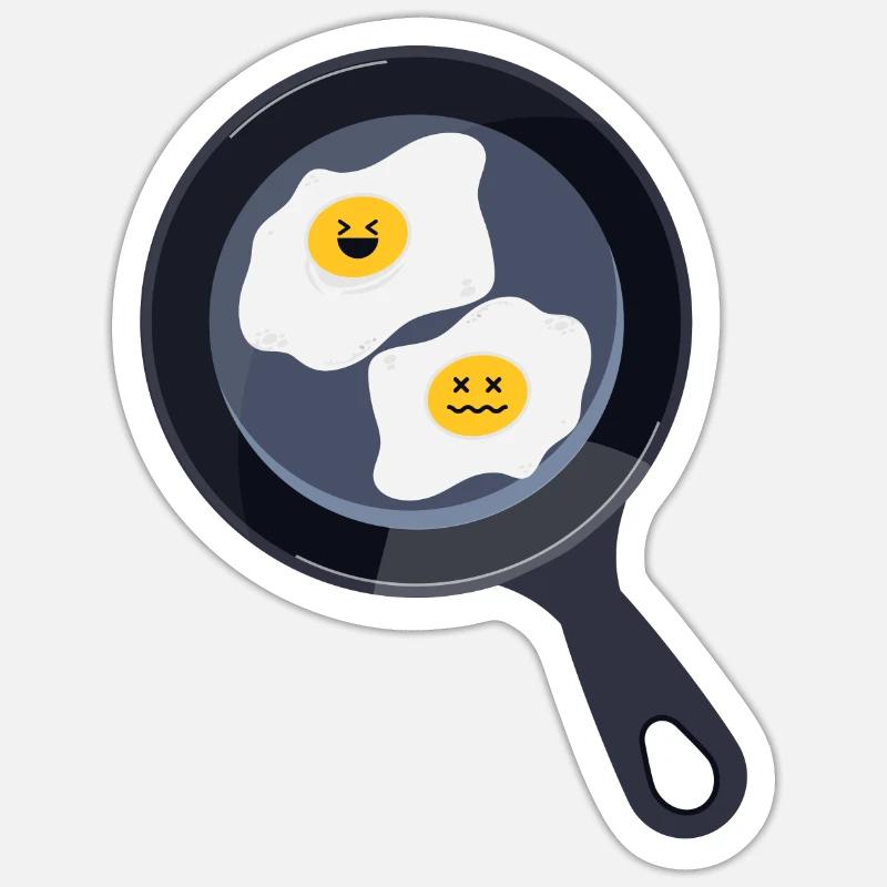 Fried eggs - Sticker size S (10 x 10 cm) - white matte