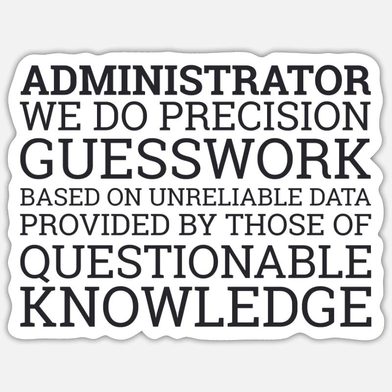 "Admin Guesswork | Admin" - Sticker Größe S (10 x 10 cm) - Mattweiß