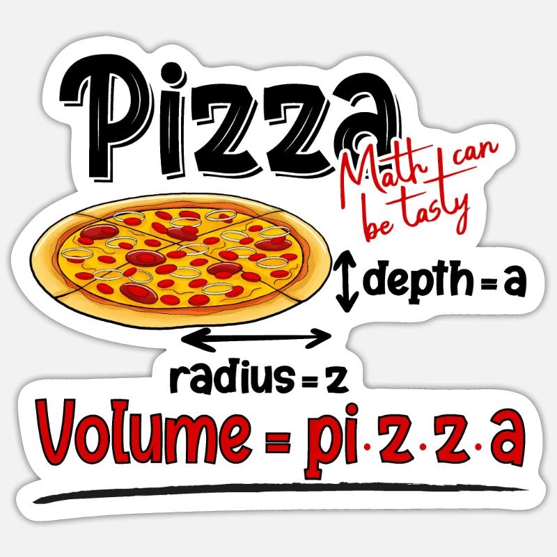 Formule Funny Pizza et Math Meme Professeur de mathématiques Sticker taille S (10 x 10 cm)