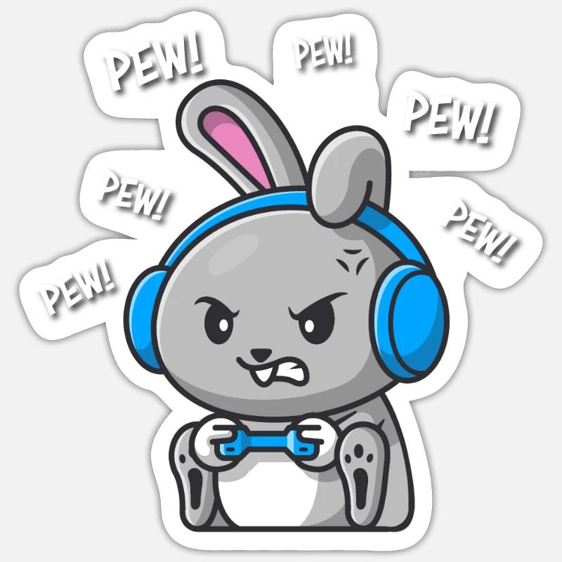 Lapin - Sticker taille S (10 x 10 cm) - blanc mat