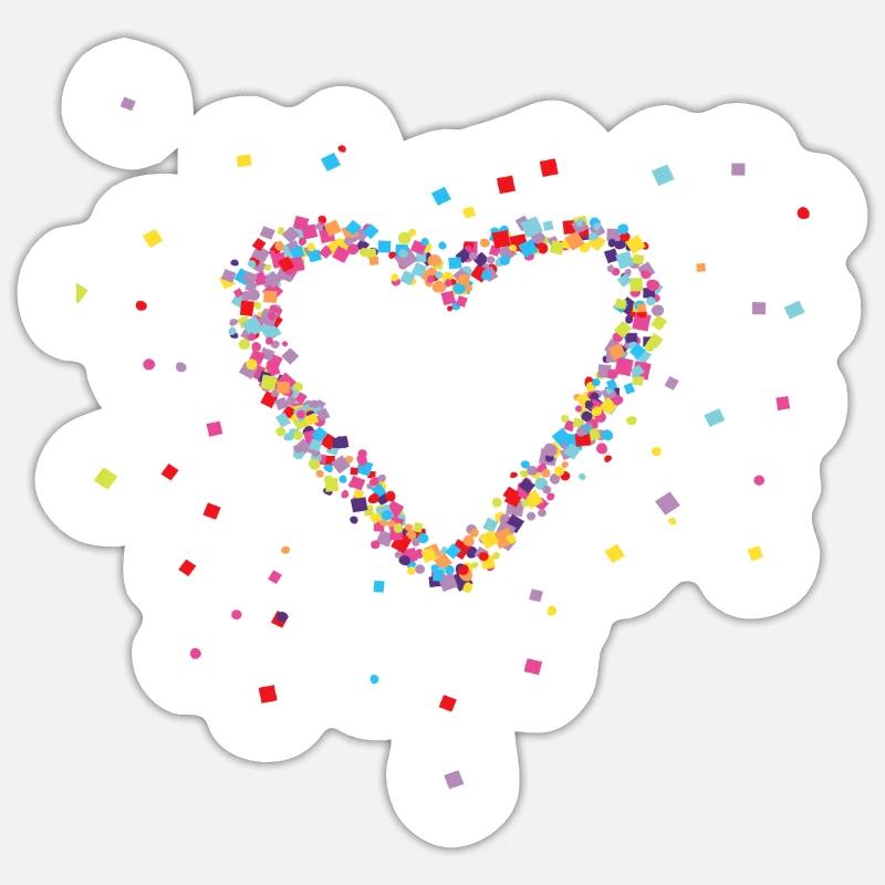 Carnaval Carnaval Confetti Cadeau - Sticker taille S (10 x 10 cm) - blanc mat