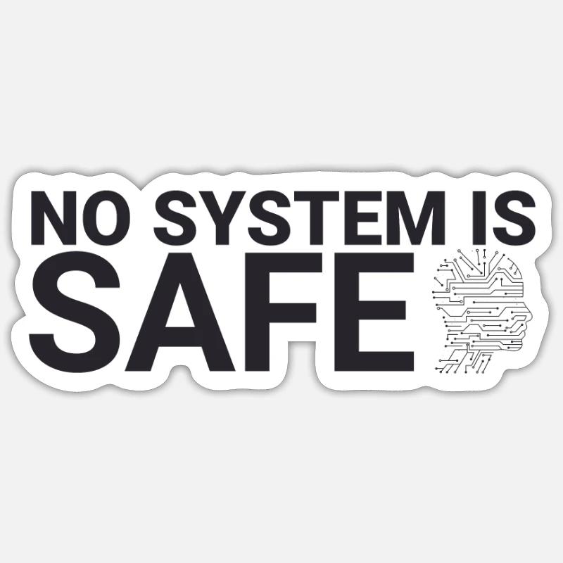 "Cyber Security Safe System | Cybersecurity" - Sticker Größe S (10 x 10 cm) - Mattweiß