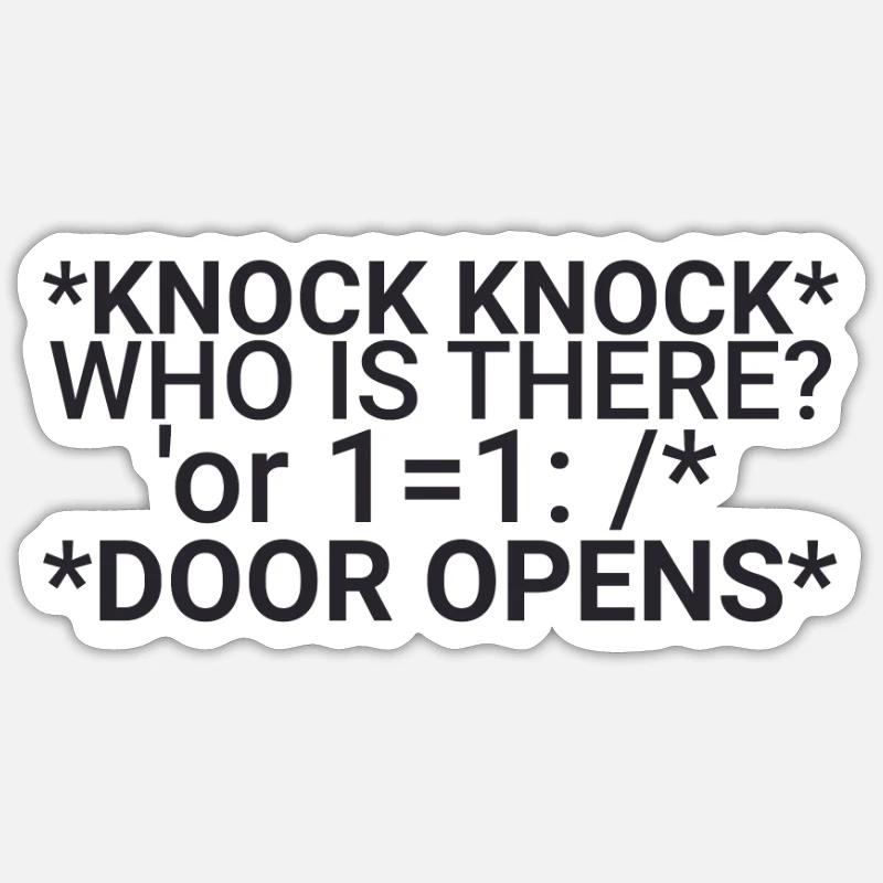 "Cybersecurity Knock | Cybersecurity" - Sticker Größe S (10 x 10 cm) - Mattweiß