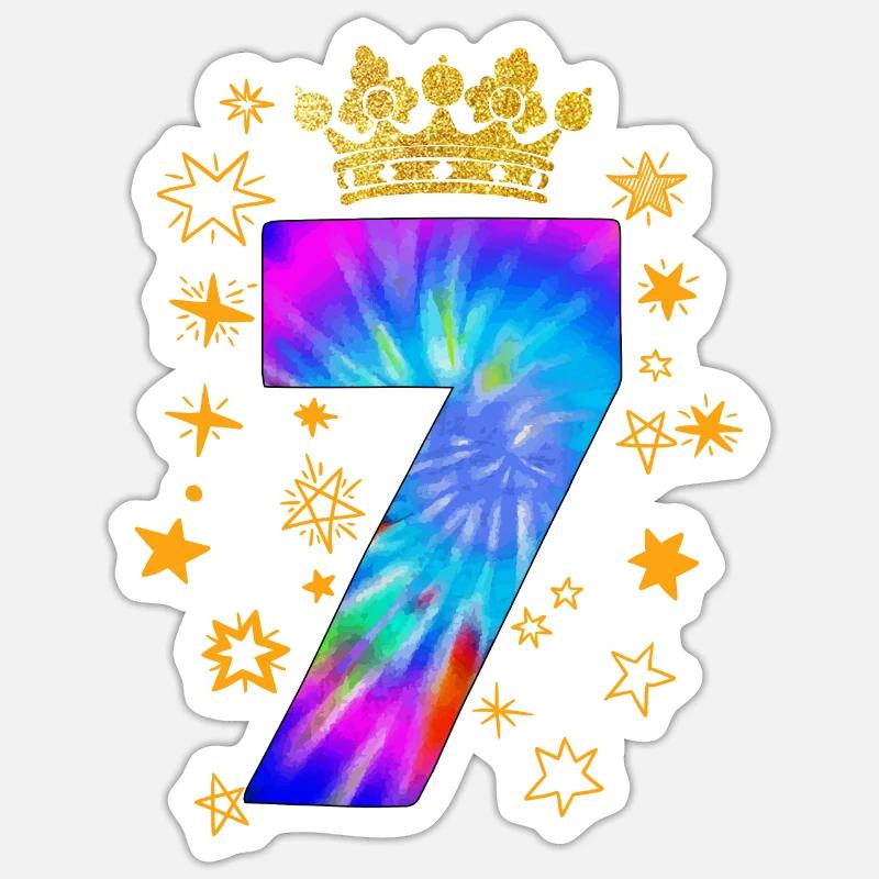 7ème anniversaire - Sticker taille S (10 x 10 cm) - blanc mat