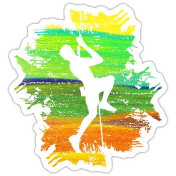 Climb Strong Männer Geschenk - Sticker Größe S (10 x 10 cm) - Mattweiß - Vorne