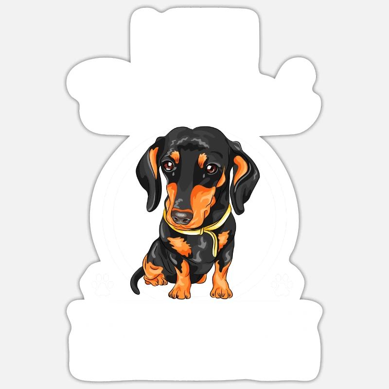 Dackel Dackel Geschenk - Sticker Größe S (10 x 10 cm) - Mattweiß