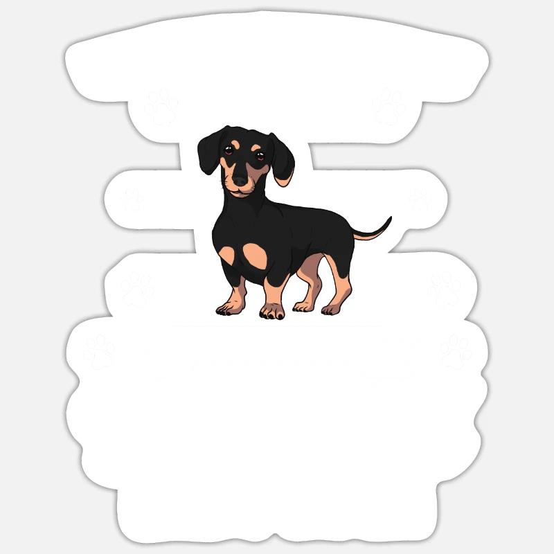 Teckel Cadeau Teckel - Sticker taille S (10 x 10 cm) - blanc mat