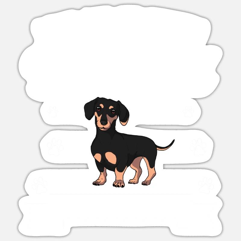 Dackel Dackel Geschenk - Sticker Größe S (10 x 10 cm) - Mattweiß