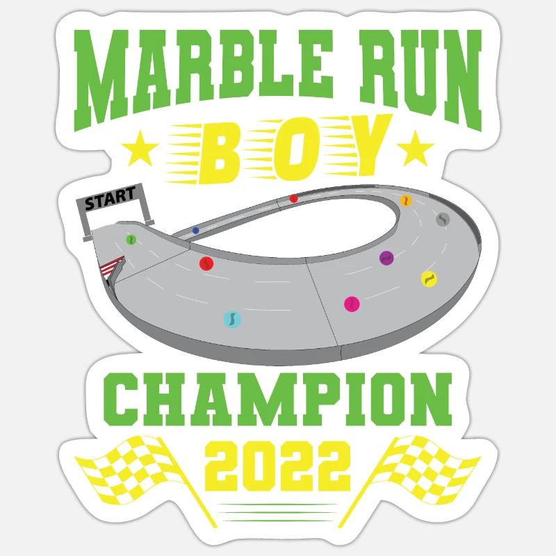 MARBLE RUN BOY. - Sticker size S (10 x 10 cm) - white matte
