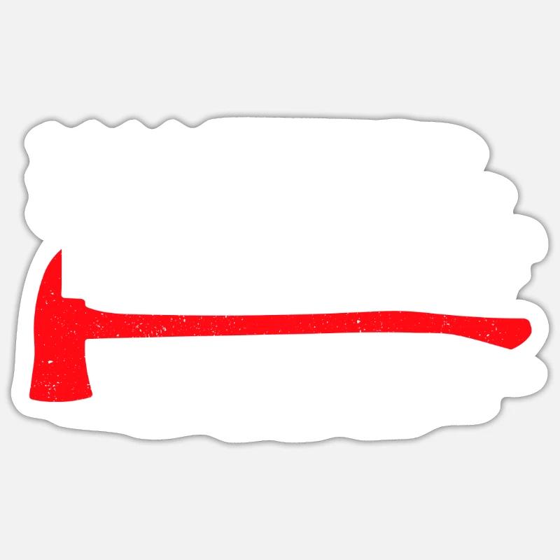 Thin Red Line American Flag Axe Support Firefighte - Sticker Größe S (10 x 10 cm) - Mattweiß