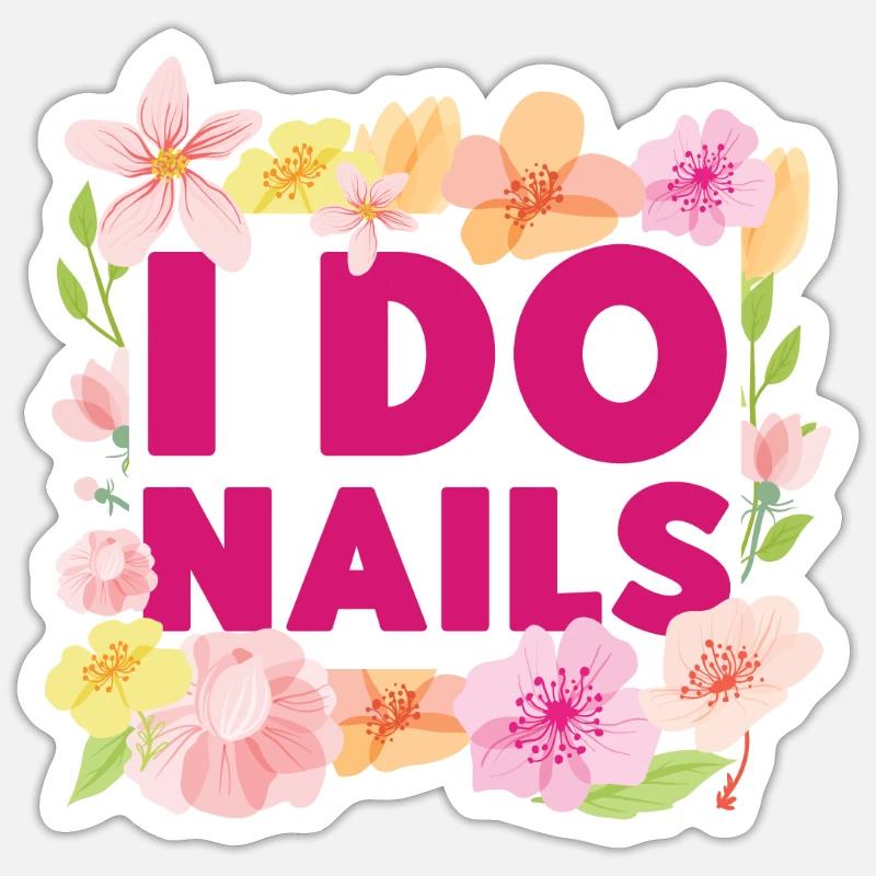 Nail Tech Devis Travail Ongle Uniforme Sticker taille S (10 x 10 cm)