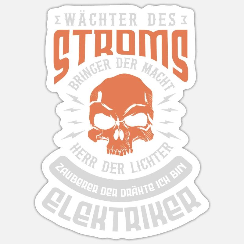 Elektrik - Sticker Größe S (10 x 10 cm) - Mattweiß
