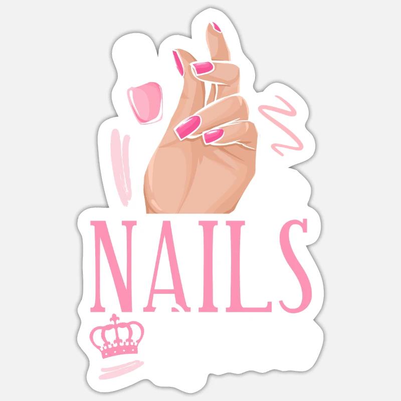 Nail Tech Quote Work Uniform Nail - Sticker Größe S (10 x 10 cm) - Mattweiß