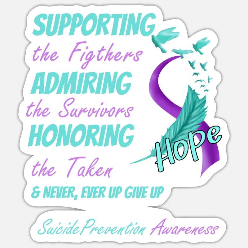 Help against suicide Gift - Sticker size S (10 x 10 cm) - white matte