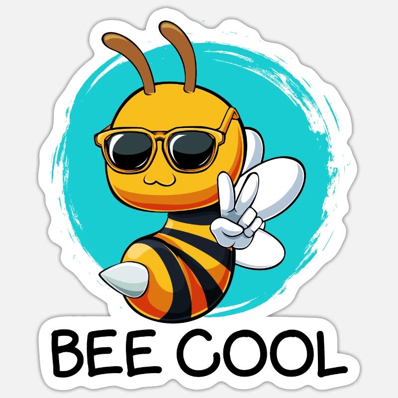 Cool bee Sticker size S (10 x 10 cm)