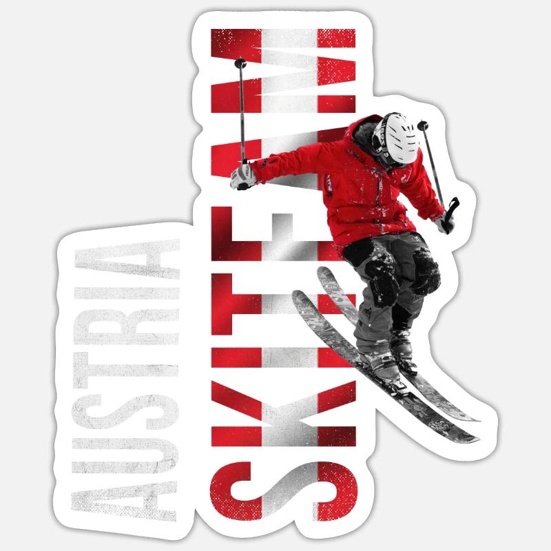 Équipe d’Autriche de ski - Sticker taille S (10 x 10 cm) - blanc mat