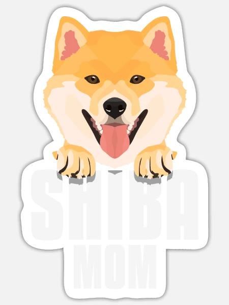 Shiba Inu Mom, Hundemama - Sticker Größe S (10 x 10 cm) - Mattweiß
