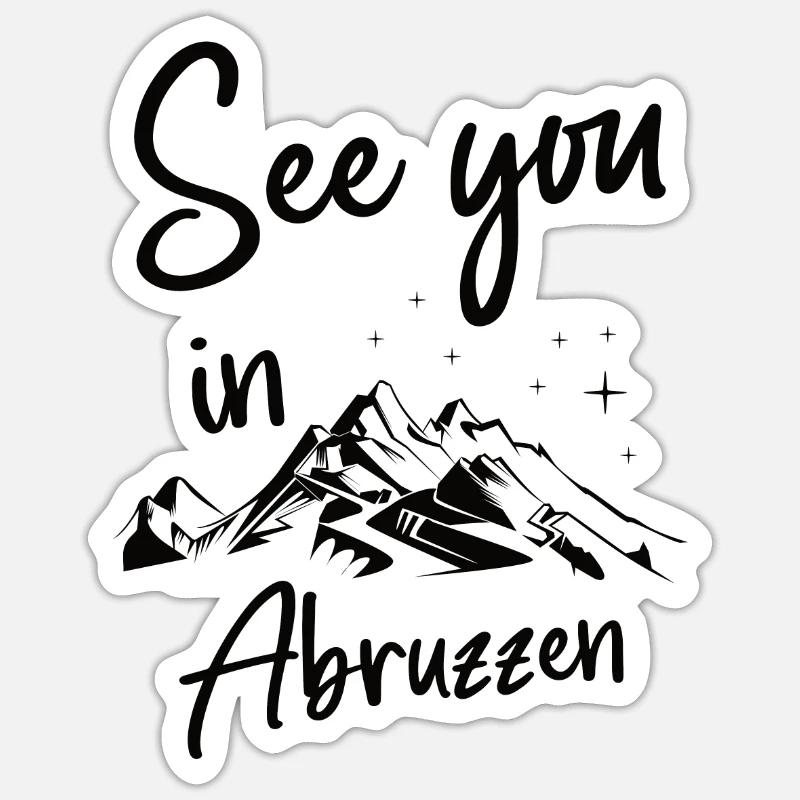 Abruzzo Snowboard Escursioni e sci - Adesivo - bianco opaco