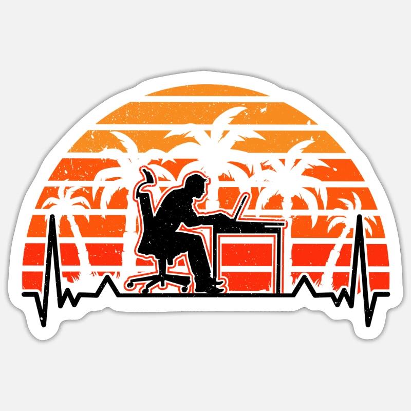 Informatiker Herzschlag Programmierer Computer - Sticker Größe S (10 x 10 cm) - Mattweiß