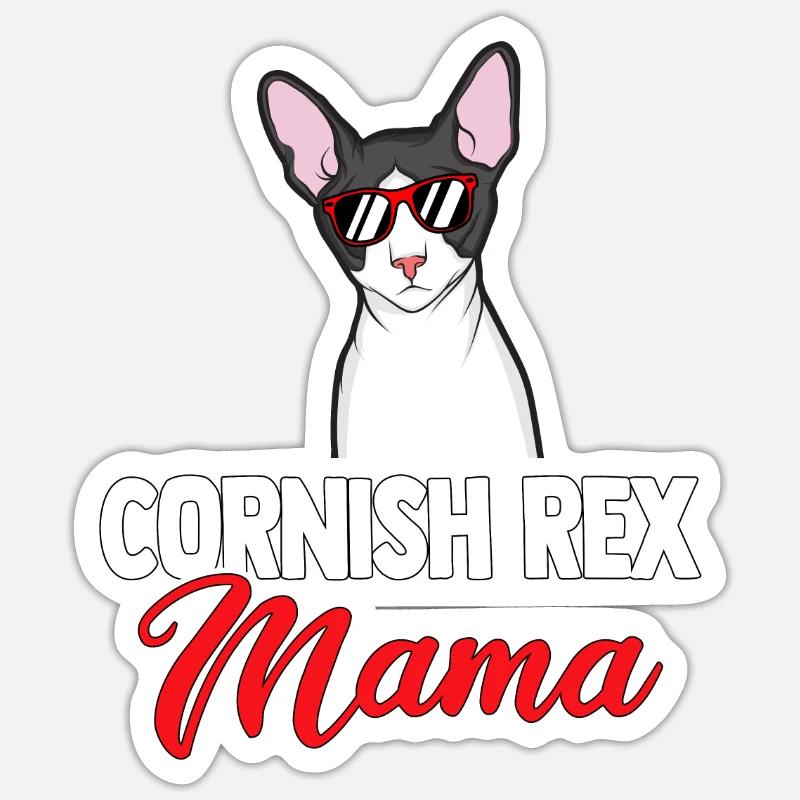 Cornish Rex Mama Papa Cat Mom | Cornish Rex Sticker size S (10 x 10 cm)