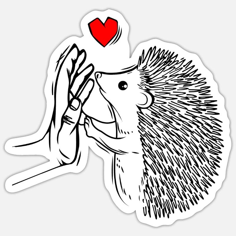 Igel - Sticker Größe S (10 x 10 cm) - Mattweiß