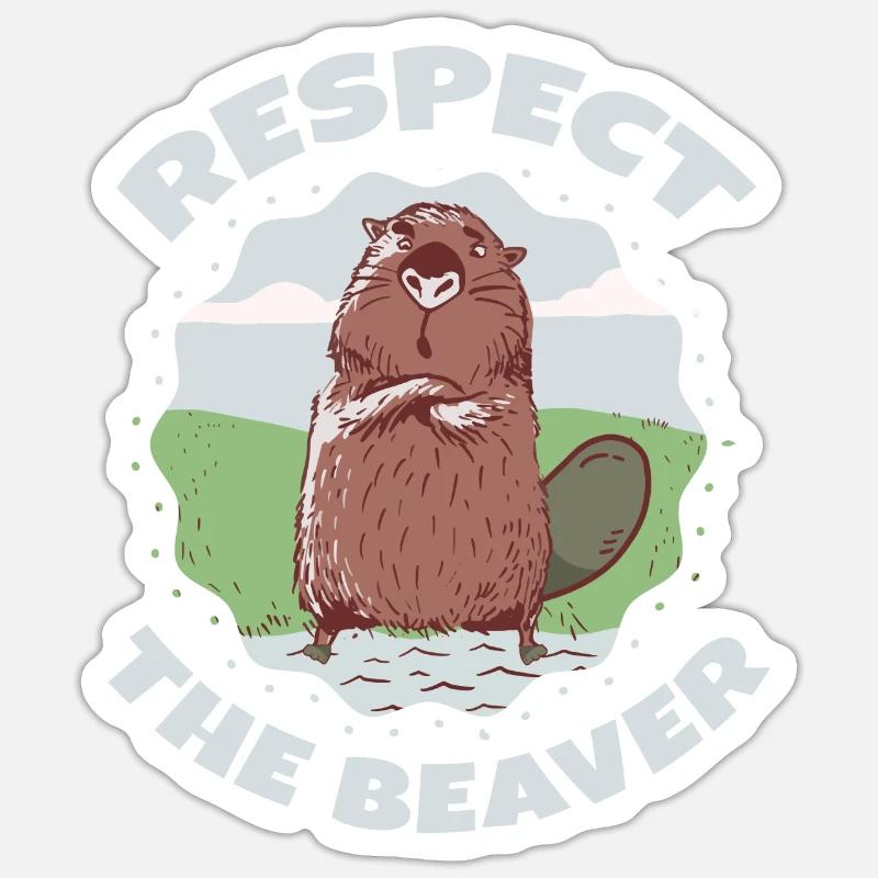 Biber Nagetier Bäume Bibertier Geschenkidee - Sticker Größe S (10 x 10 cm) - Mattweiß