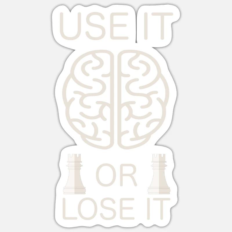 Pièces d’échecs Chess Player Club - Sticker taille S (10 x 10 cm) - blanc mat