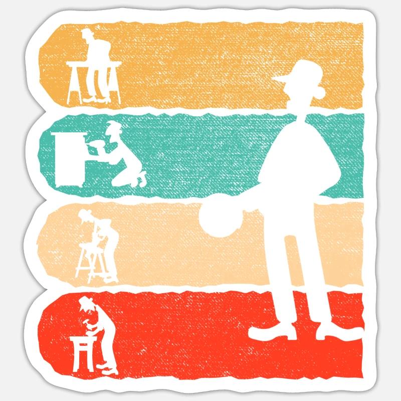 Carpenter Retro Cadeau - Sticker taille S (10 x 10 cm) - blanc mat