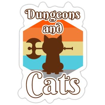 Dungeons and Cats - Sticker size S (10 x 10 cm) - white matte - Front