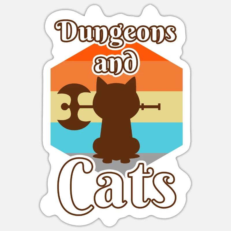 Dungeons and Cats Sticker Größe S (10 x 10 cm)