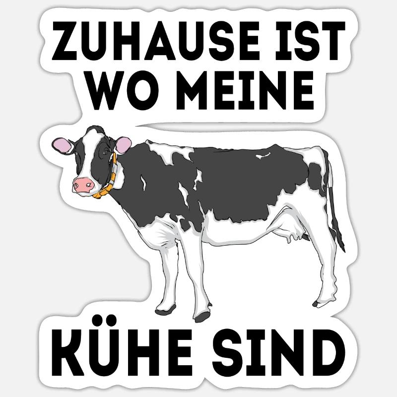 Kuh - Sticker Größe S (10 x 10 cm) - Mattweiß