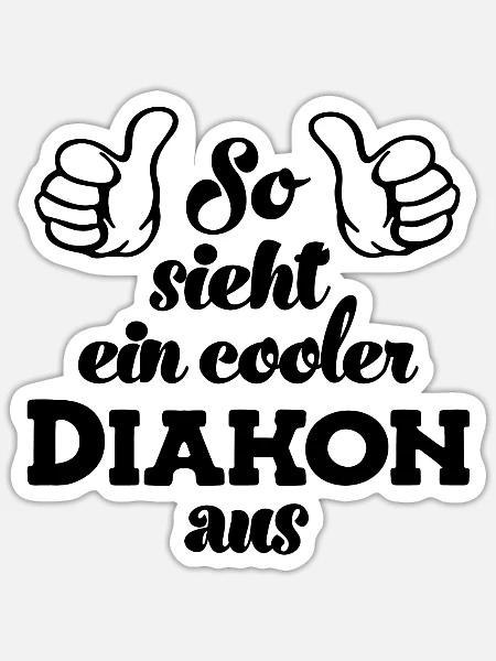 Diakon Diakonie Jesus Glaube Kirche Religion - Sticker Größe S (10 x 10 cm) - Mattweiß